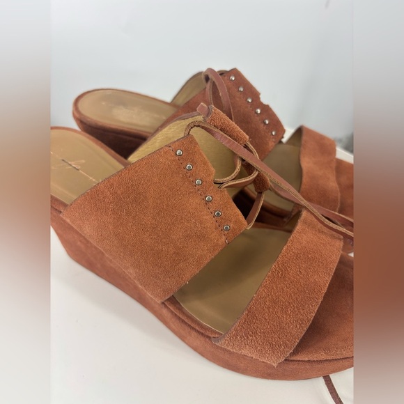 Free People Terracotta Lace Up Studded Platform Espadrilles Orange Rust 10B - Picture 2 of 6